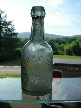 Antique Jacob Schmidt Pottsville,  Pa Squat Bottle W/ Blob Top Smooth Base