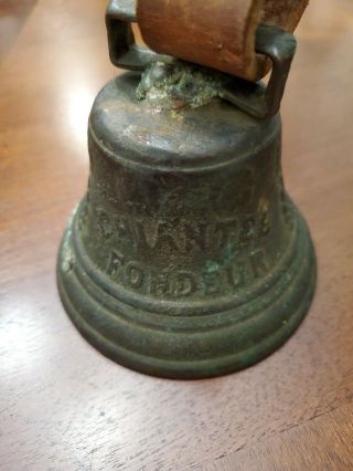 Antique Chiantel Fondeur 1878 Saignelegier Swiss Brass Bronze Cow Bell W.  Strap