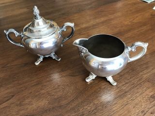 Vintage Wm Rogers Silver Plate Cream And Sugar