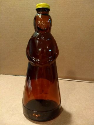 Rare - Vintage Jemima Aunt Bottle,  Dark Amber Glass,  Mrs Buttersworth 11.  25 "