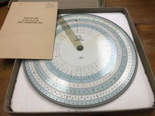 Rare Circular Mid Century Modern Loga Swiss Disc Calculating Machine Model 75t