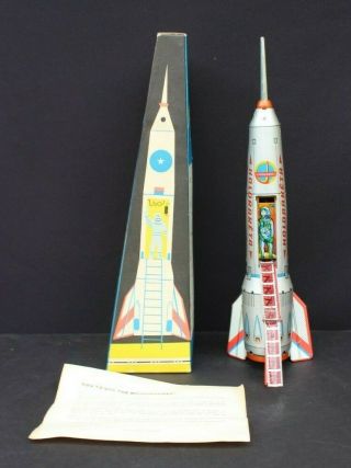 Vtg 1960s Rare Space Friction Holdraketa (moon Rocket Shuttle) Tin Toy