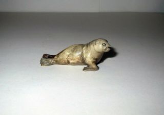 North West Coast Indian Antique Effigy - Eskimo Inuit Seal Carving