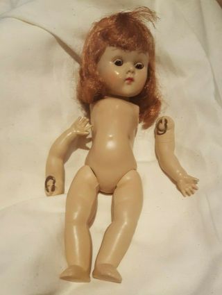 Vintage Vogue Doll 7 " Ginger Hair,  Brown Sleepy Eyes Hard Plastic