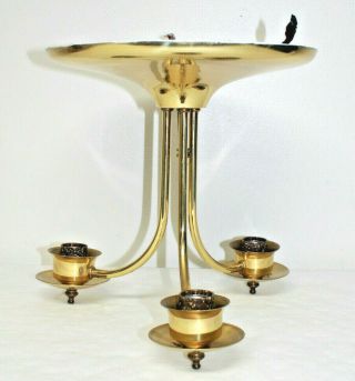 Vintage Chandelier 3 Arm Brass Ceiling Light Fitting No Glass Shades