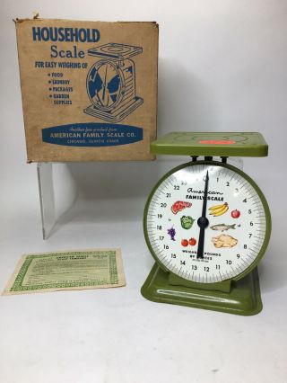 Vintage American Family Scale 25lb Kitchen Counter Utility Food Scale Decor Farm