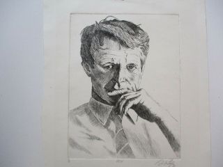 Vintage Etching Portrait Rfk Robert F Kennedy Signed Limited Edition Rare Only 6