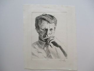 VINTAGE ETCHING PORTRAIT RFK ROBERT F KENNEDY SIGNED LIMITED EDITION RARE ONLY 6 2