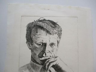 VINTAGE ETCHING PORTRAIT RFK ROBERT F KENNEDY SIGNED LIMITED EDITION RARE ONLY 6 3