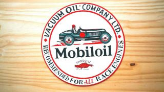 Vintage Mobiloil Gargoyle Porcelain Sign Gas Oil Pump Plate Service Station Rare