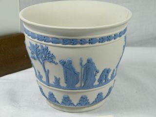 Af Wedgwood Jasper Ware Planter In White With Blue Decoration Rare.