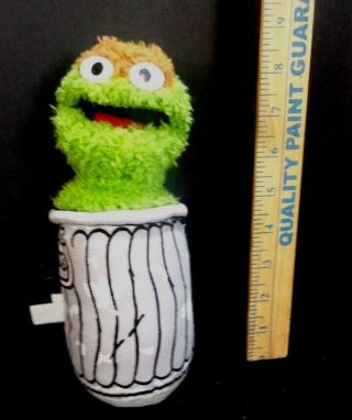 Rare Nanco Sesame Street Oscar The Grouch In Trash Can 8  Plush Stuffed Toy