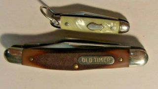 Vintage Schrade Old Timer 1080t Usa Stockman 3 Blade Advertising Pocket Knife,