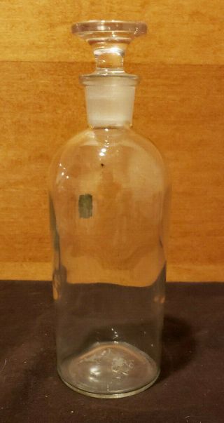 Vintage Glass Medicine Bottle With Glass Stopper T.  C.  W.  Co Usa 1 - L - 1