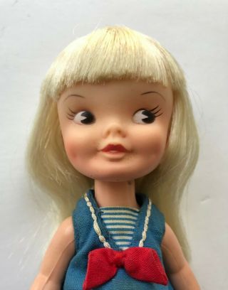 Remco Hi Heidi Pocketbook Doll Blonde Hair Blue Dress Press Button and she waves 2