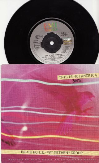 David Bowie & Pat Metheny Group - This Is Not America Very Rare German 7 " P/s