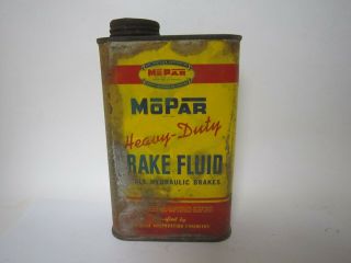 Vintage Mopar Oil Can Heavy Duty Brake Fluid 16 Oz Very Rare Oil Can