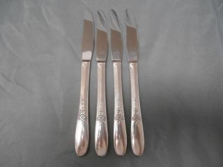 Oneida Tudor Plate Fantasy Silverplate 4 Grille Viande Knives 8 3/8 "