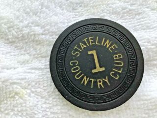 State Line Country Club Lake Tahoe Roulette Chip Rare Black Chip