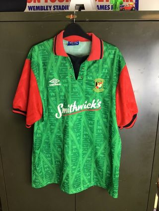 Rare Vintage Umbro 1992 - 93 Glentoran Home Football Shirt Size Xl