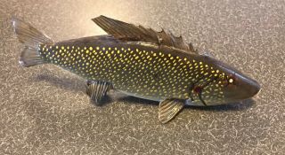 Rudy Zwieg Signed Fish Minnesota Folk Art Walleye w/ Real Fins Decoy Carver 2