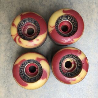 Near Nos Vision Blurr Wheels With Rare Swirl 60x45 90a Vintage Skateboard