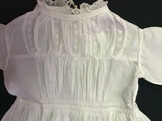 Gorgeous Antique Baby Long Christening Gown Broderie Anglais/lace Trim