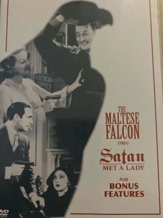 The Maltese Falcon - 1931) / Satan Met A Lady - 1936 (dvd,  Twin Feature) Rare Oop