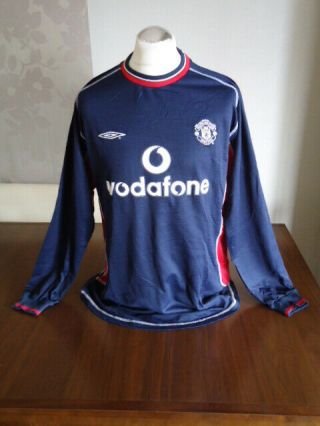 Manchester United 2000 Umbro Long Sleeved Away Shirt Xl Rare Man Utd