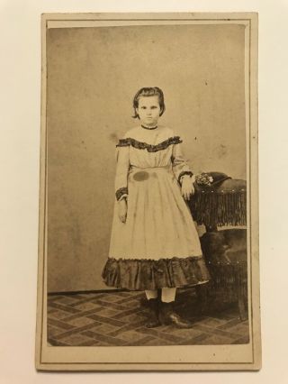 Rare Antique Galveston Texas Id’d Young Girl Civil War Era Cdv
