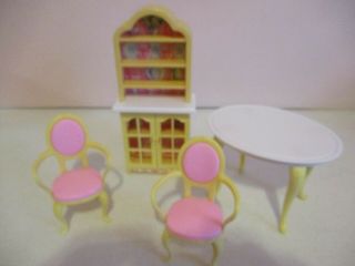Barbie - Dollhouse Furniture - 4 Piece Dining Room - 1996 - Vintage