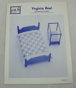 Virginia Reel Charted Quilt Pattern Miniaturist Scale Phyllis Adkins Baxter 1982