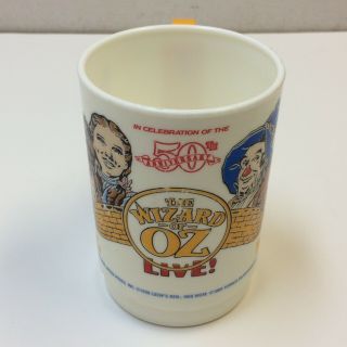 Vtg Rare‼ 1989 Wizard Of Oz 50th Anniversary Live Plastic Mug Cup Whirley •usa‼