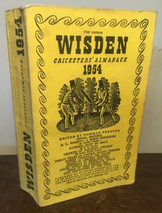 Wisden Cricketers Almanack - 1954 - Pleasing - Rare - Softback