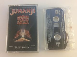 Jumanji Motion Picture Soundtrack Cassette Tape (1995,  Epic) James Horner Rare