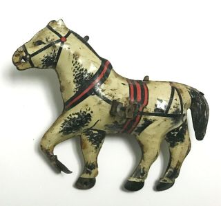 Antique 1930s Marx Tin Wind Up Early Milk Wagon Toy Horse (horse Only)