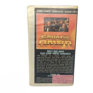 Savage Dawn VHS Tape 1989 - Rare OOP - George Kennedy Karen Black Clamshell 3