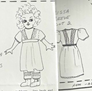 32 " Vintage Cloth Soft Sculpture Simple Joint Art Doll Dress Underwear Pattern