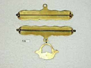 Antique Ornate Brass Bell Pull Hardware f.  5 3/4 