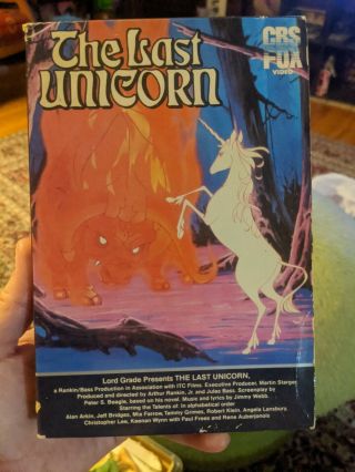 The Last Unicorn Vhs 1983 Cbs Fox - Peter S Beagle Rare Drawer Box