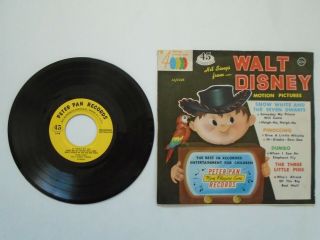1957 Hit Songs From Walt Disney Motion Pictures Rare 45 Rpm Record Ex/nm
