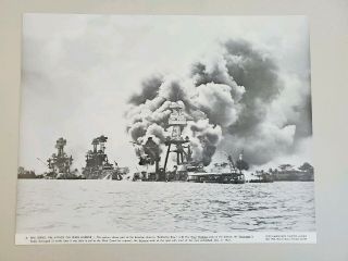 Vintage Photo Aid The Attack On Pearl Harbor The " Battleship Row ".  Dec.  7,  1941