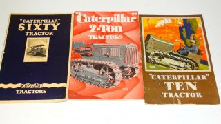 3 Caterpillar Tractor Books From 1928 Rare Find,