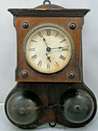 Very Old Wall Mounted Alarm Clock Very Rare Example The Thunder Alarm L@@k