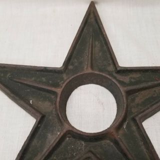 Antique Cast Iron Center Hole Star Anchor Plates Rustic Large 10.  5 