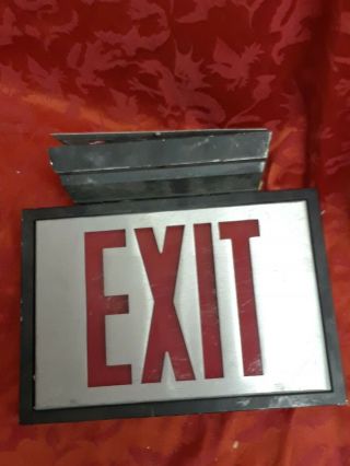 Vtg Sign Heavy Metal Exit Commercial Industrial Steampunk Wall Deco Gift Rare