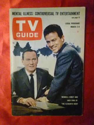 No Label March 2 York St.  Tv Guide 1963 Eleventh Hour Max Baer Lloyd Bridges