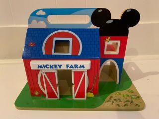 Rare Melissa & Doug Mickey Mouse Wooden Farm Set - Barn Only