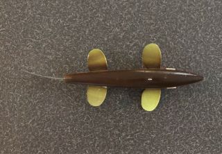 BRU - ELL Fish Decoy Muskie Ice Spearing Lure Minnesota Folk Art Wood Carver 3