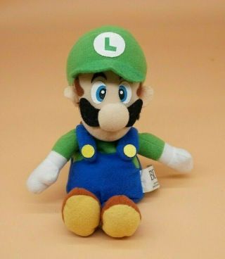 Vtg Bd&a Mario Bros Luigi 7 " Stuffed Bean Bag Plush Nintendo 64 Htf Rare